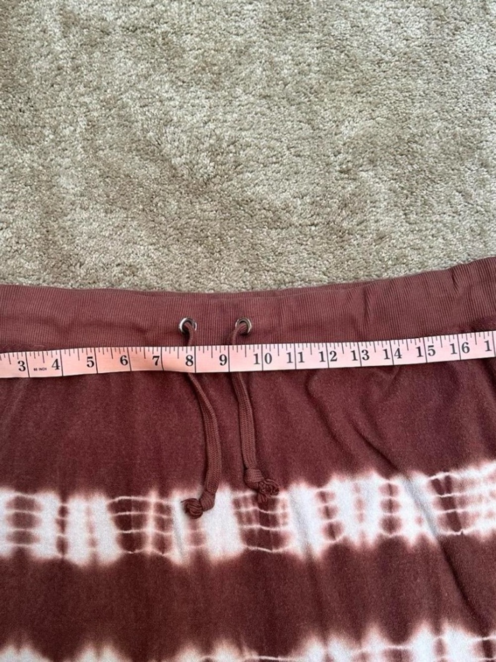 Dolls Kill Delia’s Y2K Burgundy Tie Dye Mini Skirt Stretch Waist Cotton Sz XL - Picture 6 of 7